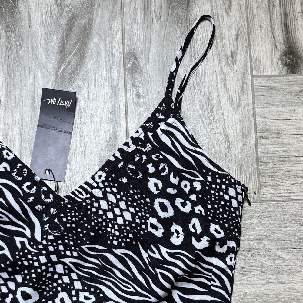 Nasty Gal Monochrome Abstract Dress Size US 2 - Picture 3 of 7